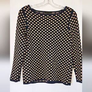 Ann‎ Taylor tan and navy viscose sweater size medium